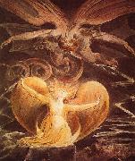 Der grobe Rote Drache und die mit der Sonne bekleidete Frau William Blake